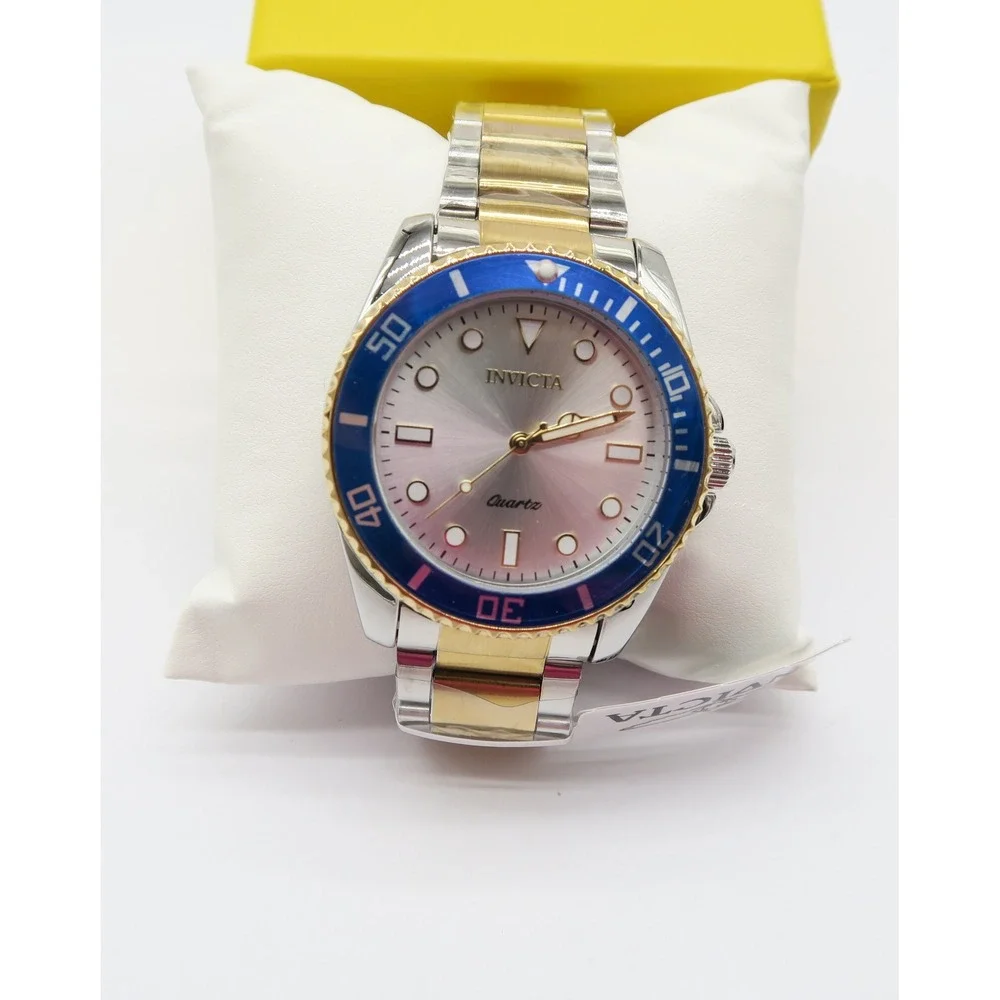Invicta Pro Diver Vitreos Mens Watch 42mm Two Tone Gold Steel 69398 New